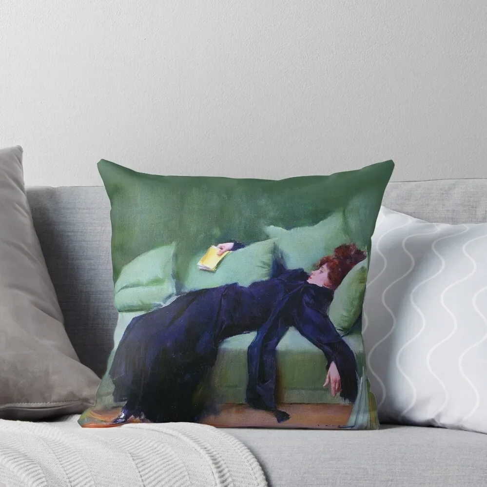 

Ramon Casas i Carbó - Decadent young woman After the dance Throw Pillow Throw Pillow Covers Pillow Cover