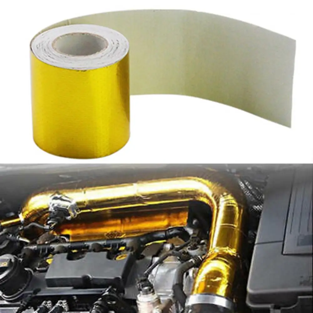 5m Car Aluminum Foil Wrap Barrier Tape Heat Thermal Shield Roll Styling Protection Cylinder Aluminum Foil Tape