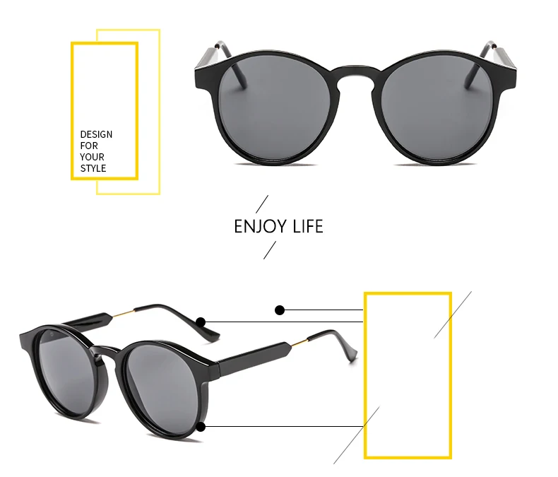Neue trendige Retro-Sonnenbrille mit Textur, runder Rahmen, modische Sonnenbrille 3185 – Detail 3