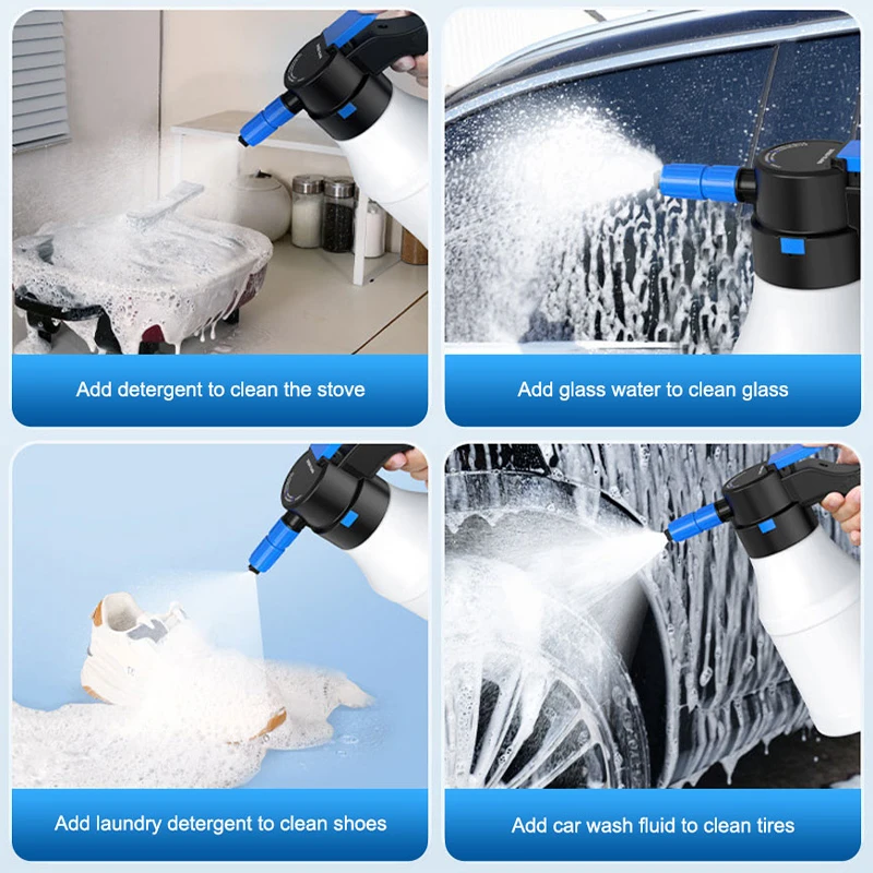 SEAMETAL 1.5L Car Electric Foam Spray Bottle Wireless Charging Pneumatic Sprayer Fast Foaming Bottle Car Wash Household Garden image 4
