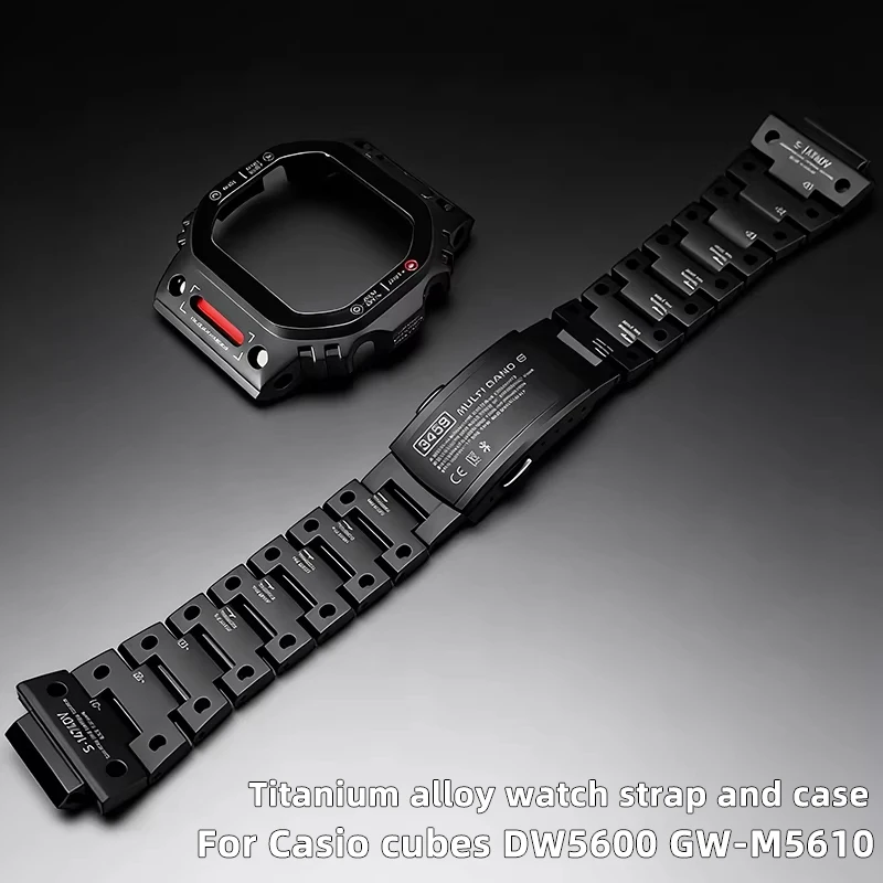 

Для Casio Small Square DW5600 B5600 GW-M5610 Series: Модифицированный легкий корпус и ремешок из титанового сплава, мужские аксессуары