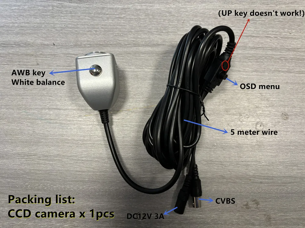 Imagem -05 - Botão Interruptor Awb 5m Fio Osd Orelhas Veterinárias Câmera Endoscópica Ccd Médica Inspeção Orl Conexão para Monitorar Ensino de Medicina Animal