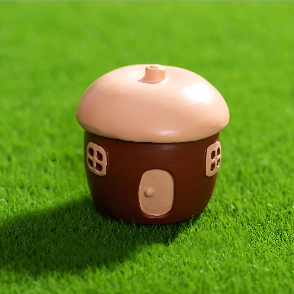 

6pcs Miniature Fairy Cottage House Micro Landscape Garden Decoration Mushroom Cottage Resin Ornament Small Houses For Crafts