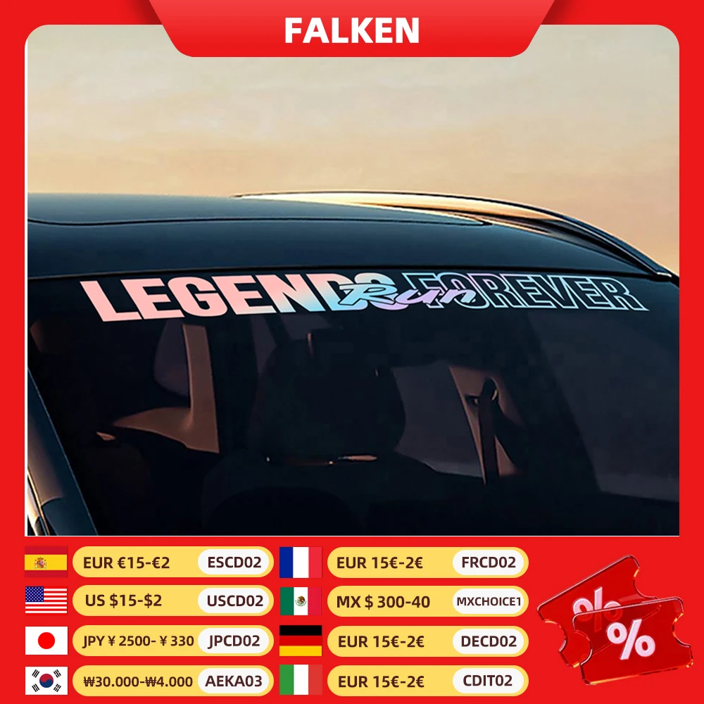 

LEGENDS FOREVER Car stickers Windshield Large sized Waterproof and Non fading Stickers Decorative Gifts For Car Enthusiasts