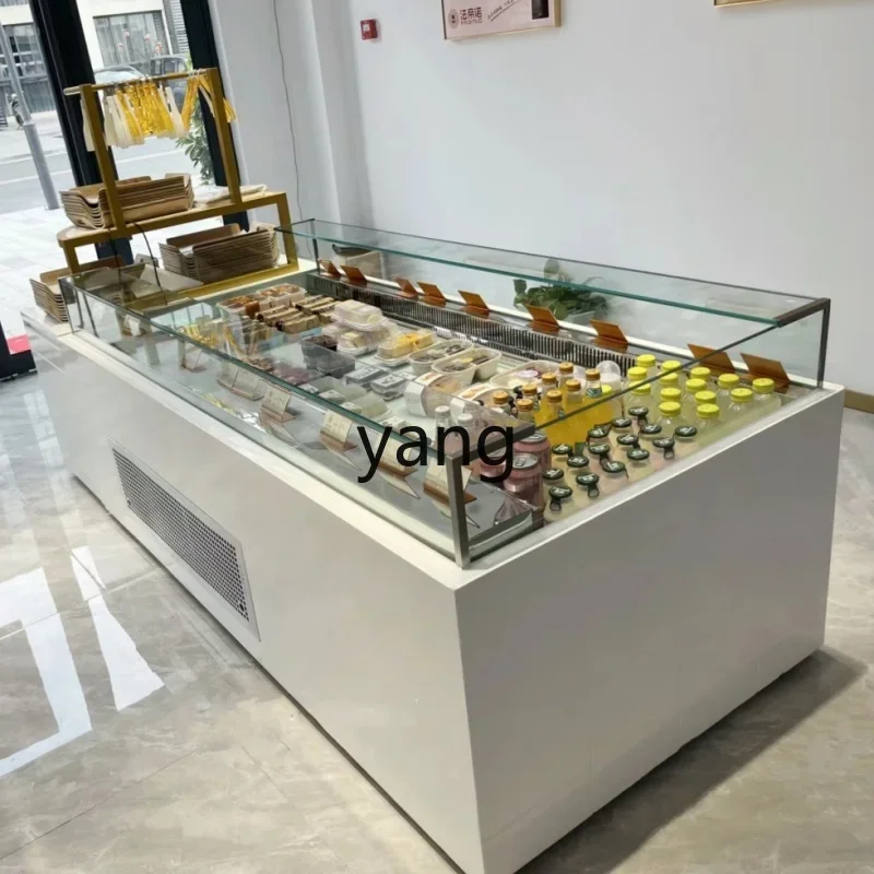 

LTT Open Refrigerated Display Cabinet Dessert Fruit Fishing Fresh-keeping Cabinet Cake Shop Island Cabinet