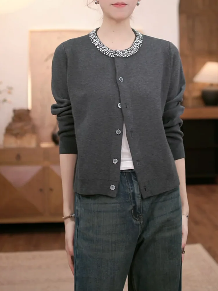 

ey Heavyweight round Ne Knitwear Slimming Faionable Versatile Autumn 2025 New Arrival plus Size Korean Sle Warmth Pro...