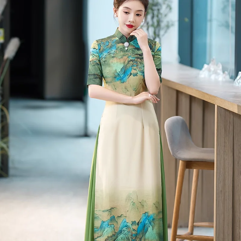 

Chinese Cheongsam Fashion Show Improved Ode Dress