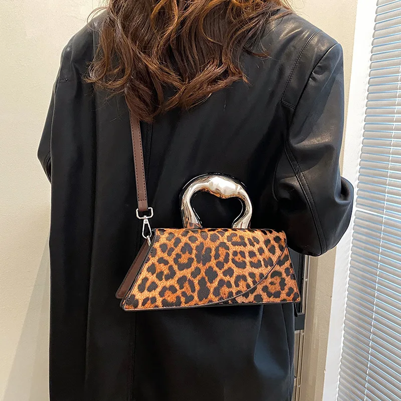 Luxurious Leopard Print Small Flap Bags For Women Fashion Designer Handbags Autumn Winter New Female Shoulder Crossbody Bag