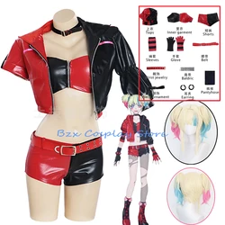 Movie Joke Harley Cosplay Anime Another World Quinzel Costume Sexy Uniforms Wig Set Halloween Party Role Clown Outfit for Women