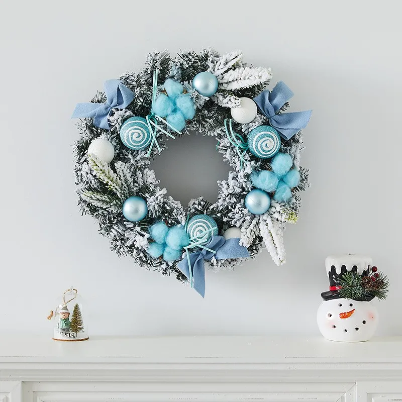 30cm Christmas Wreath Gift Box Decor Front Door Hanging Christmas Wreath Bow Tie Decoration For Window Wall Decors New Year