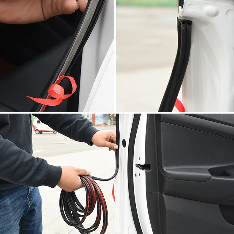 One meter Car Door Edge Scratch Strips Auto Stickers Seal Door Mouldings Universal Interior Accessories Styling Sealing strips