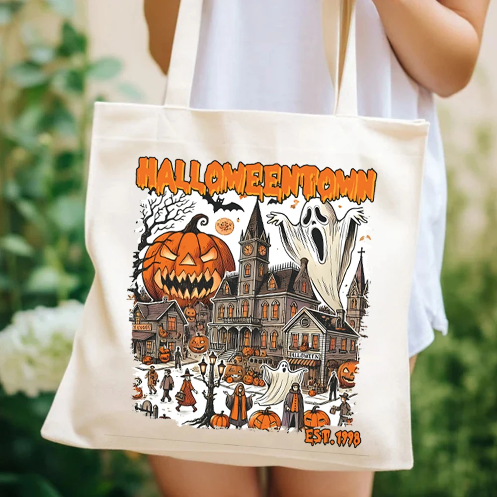 Halloween Ghosts Est 1998 Tote Bags Halloweentown University Women's Handbags Comfort Colors Women Bags Halloween Fall Tote Bags