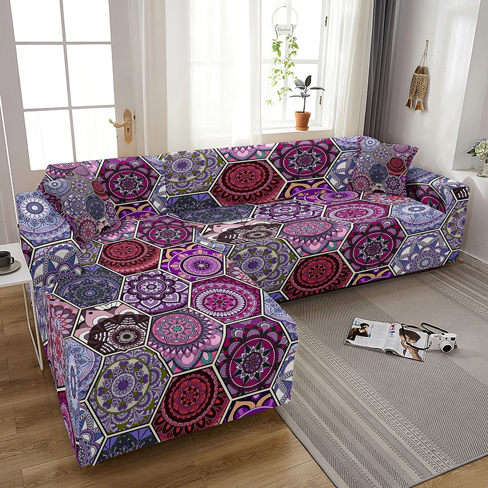 Sofa Cover for Living Room 3D Mandala Stretch Slipcovers Sectional Couch Cover 2/3 Seater Funda De Sofá L Shape Sofa Need 2pcs