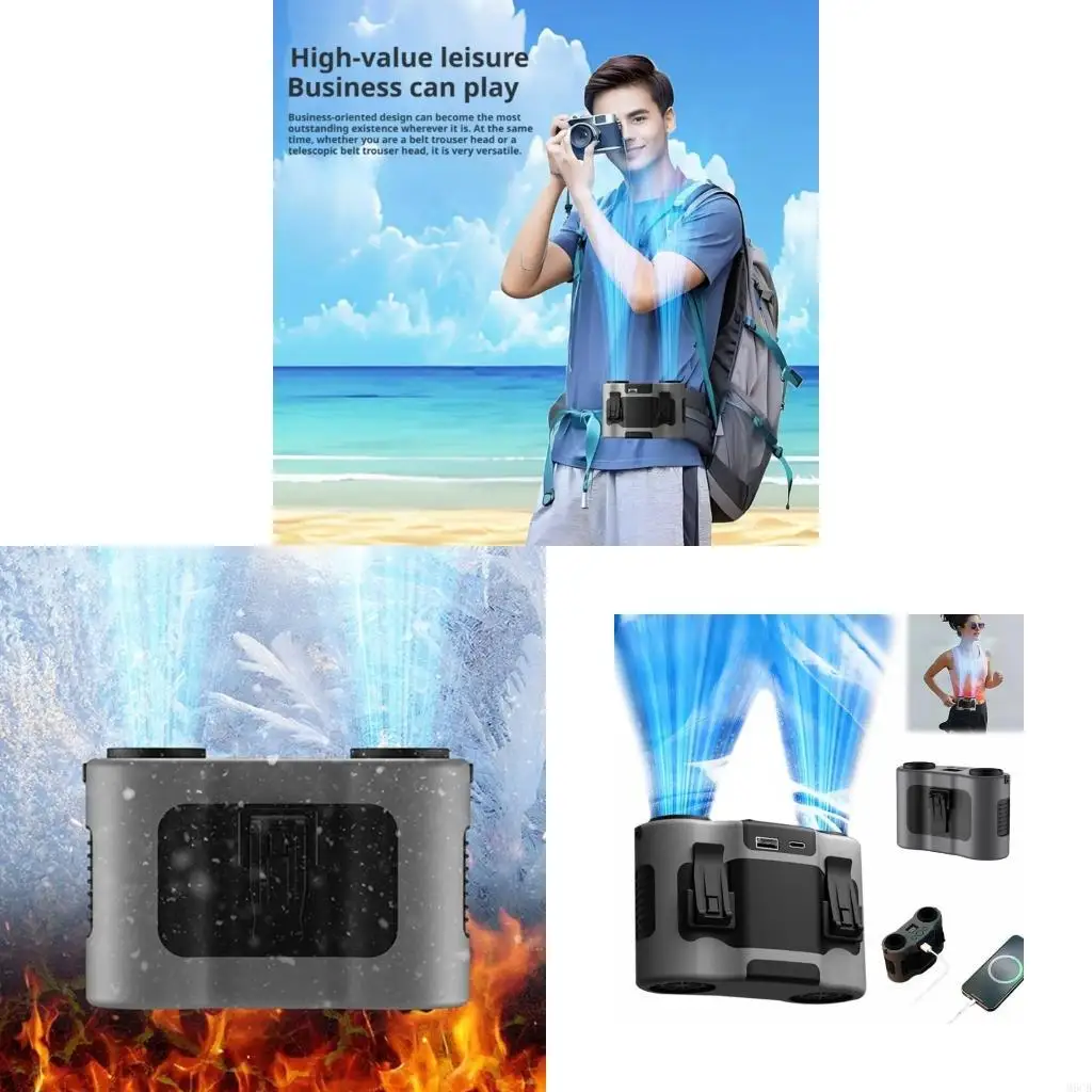 

M6CB Portable USB Rechargeable Electric Fan Low Noise Outdoor Clip Waist Fan for Office, Camping, Travel, Sports Enduring