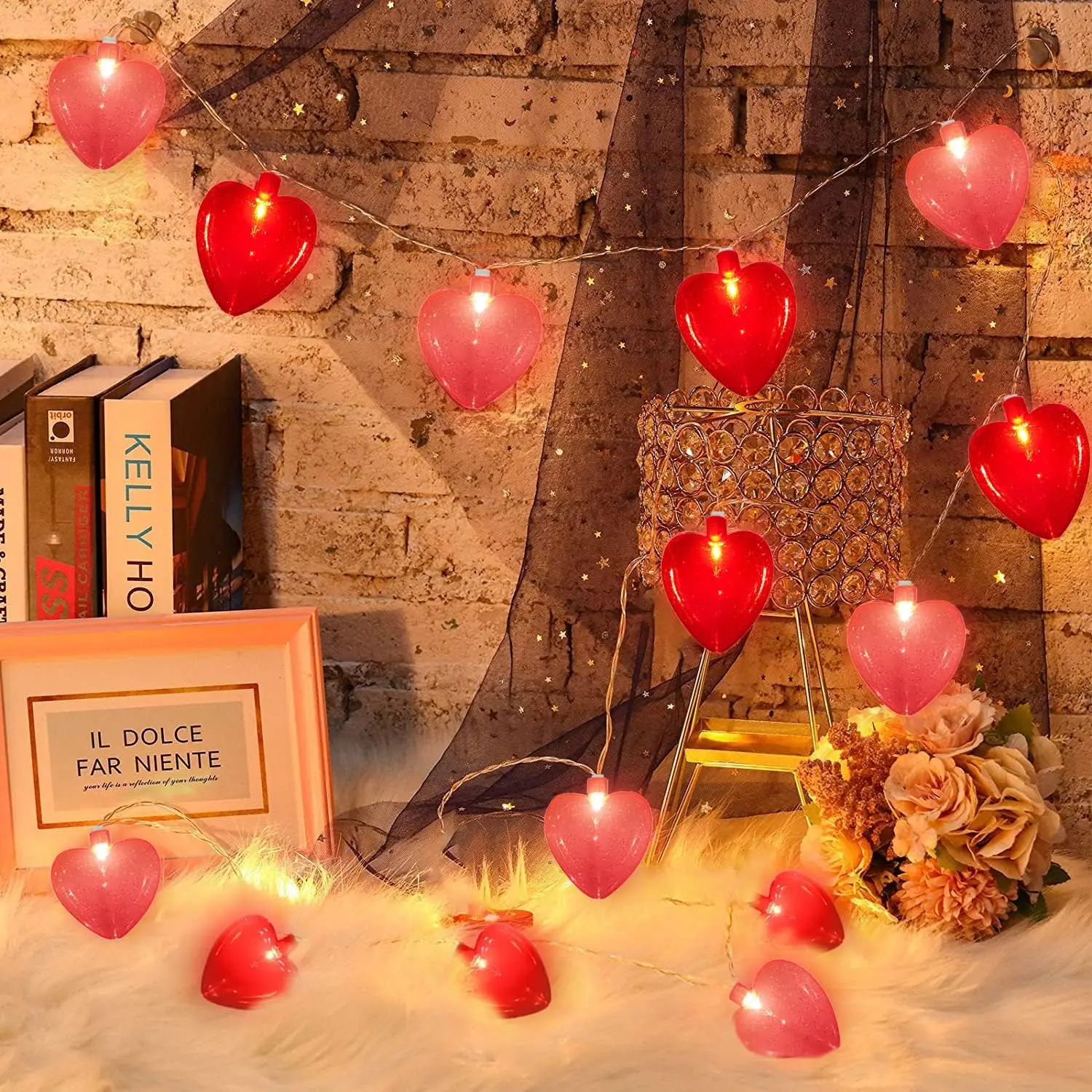 

Heart Shaped String Lights Battery Case Love Heart Fairy Lights Garland Wedding Valentines Day Party Decor Lamp Valentines Gift