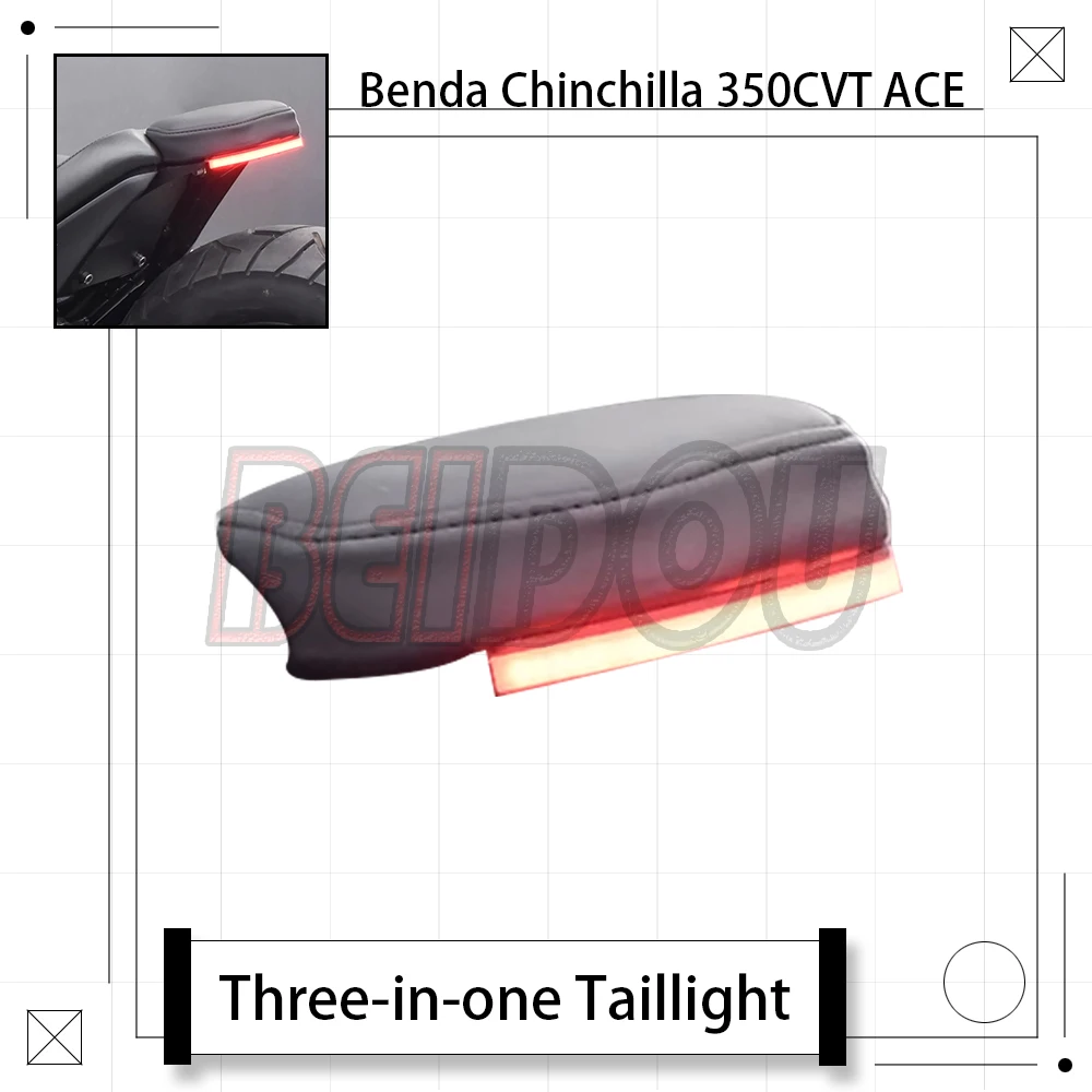 

For Benda Chinchilla 350 CVT BD 350CVT ACE Motorcycle Short Tail Pillion Seat Three-in-one Taillight Turn Signal Rear Mudguard