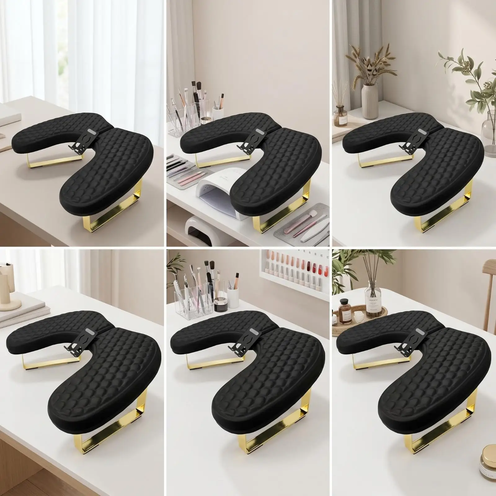Multi-functional Nail Salon Cushion Metal Base Hand Rest for Manicure Tools and Nail Decoration