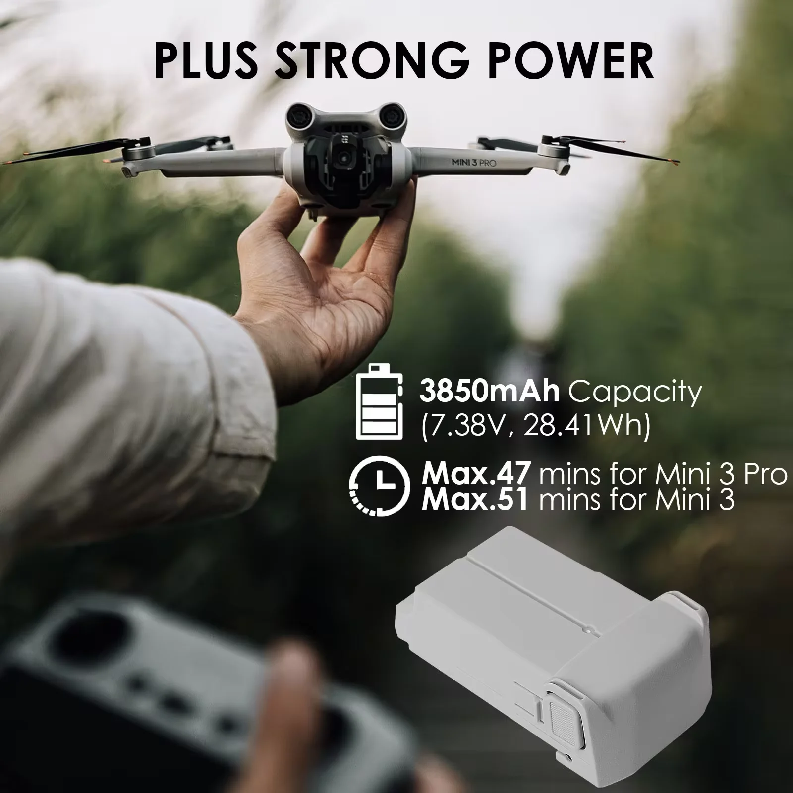 New Intelligent Flight Battery Plus For Mini 3/3 Pro/Pro 3850mah 47 Minutes Time Drone Accessories Spare Parts