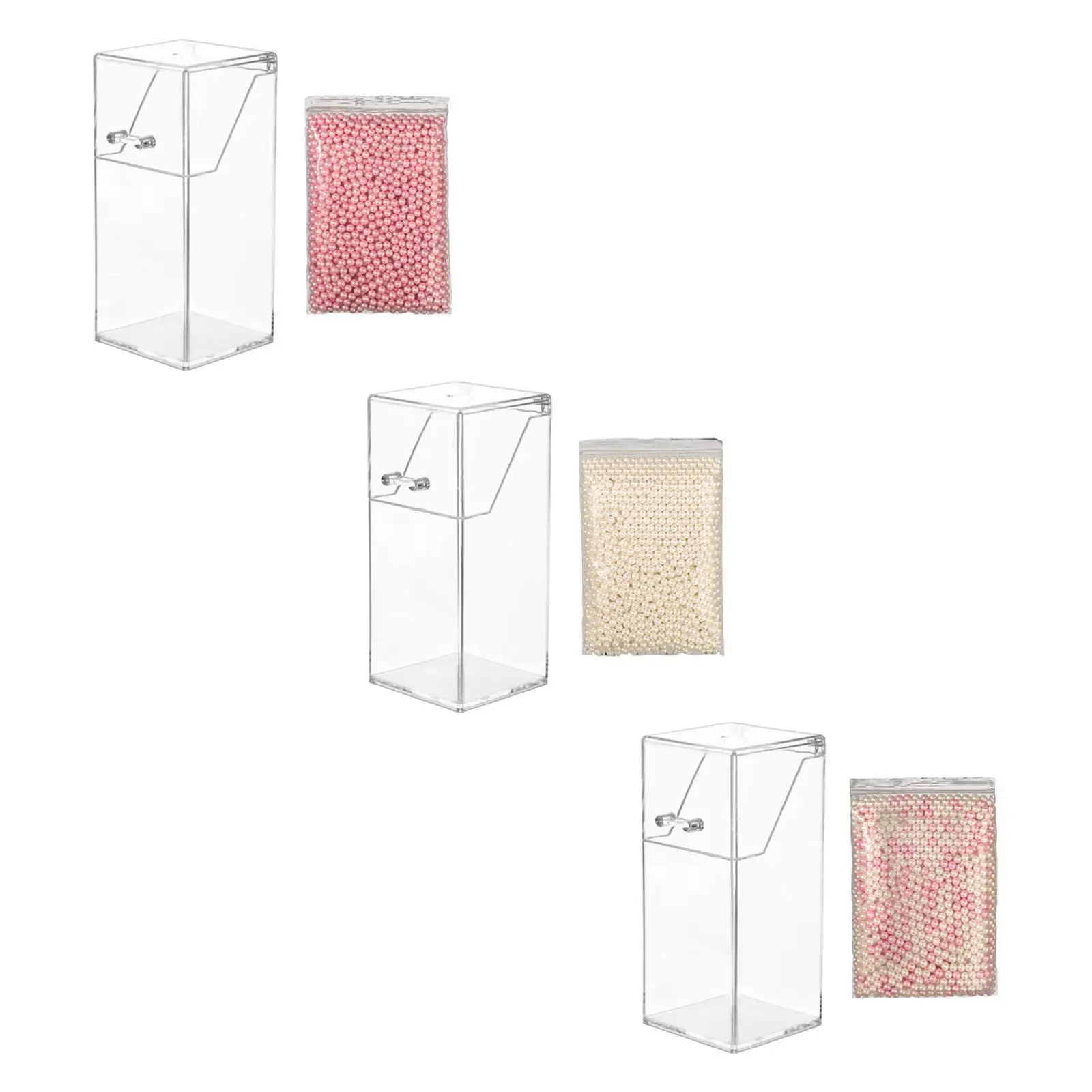 Brushes Storage Compact with Pearls Rectangular Acrylic Eyebrow Pencil Holder for Desk Home Brushes Eyeshadow Palettes Bathroom