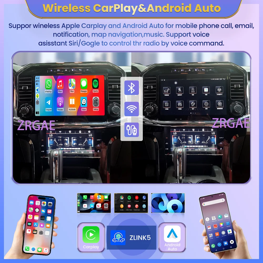 13.3+10“ Android 15 Carpaly Auto Stereo For Ford Raptor F150 2009-2014 Car GPS Navi Multimedia Player Tesla Screen Head Unit BT