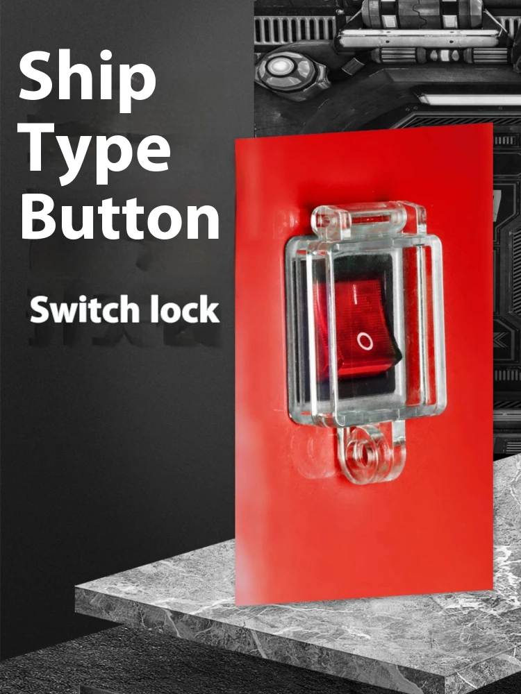 Industrial Boat Type Push Button Switch Lock with Transparent Safety Cover And Glue D59 Electrical Protection