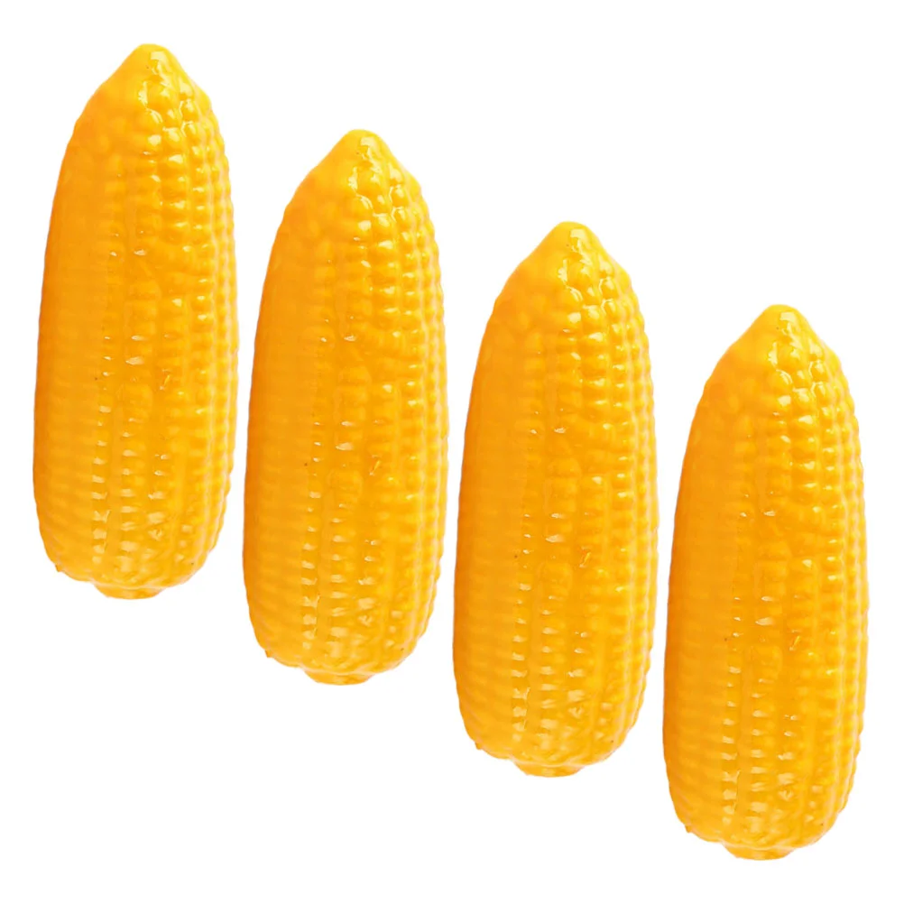 4 Pcs Simulated Vegetable Model Artificial Corn Realistic Stalks Fruit Food Props Fake Decorations Lifelike Adornment Pillar