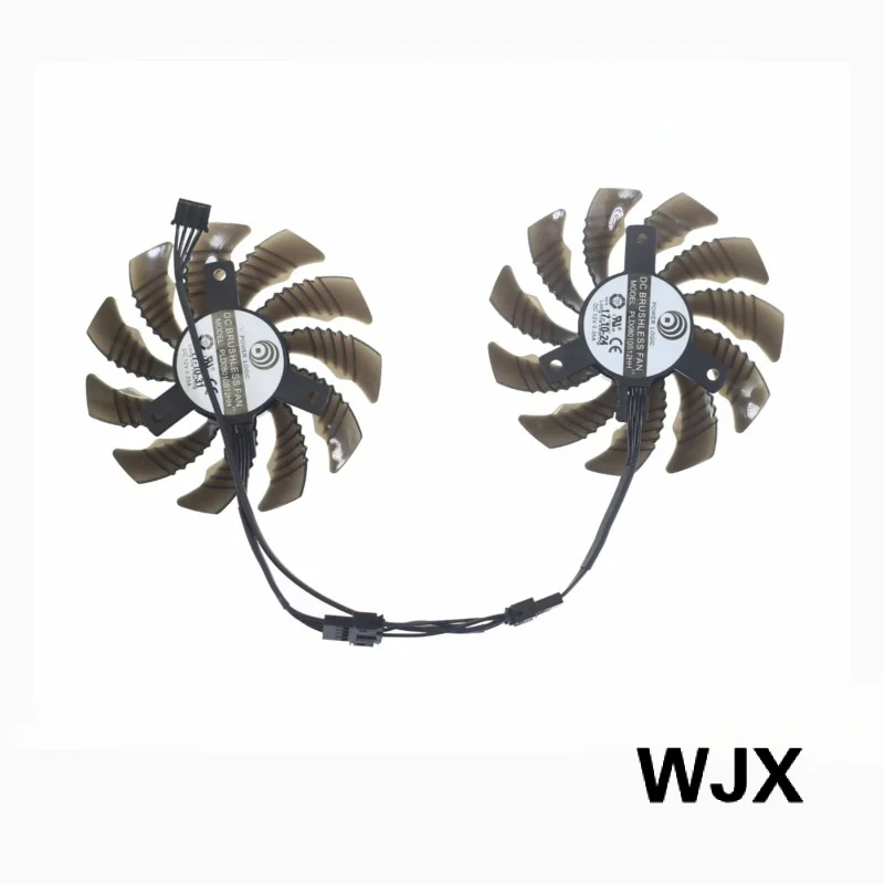 2PCS 75MM PLD08010S12HH Graphics Card Fan For GIGABYTE GTX1050Ti GTX1050 RX560