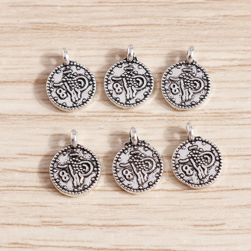 Tusember 50 Stück Mini Metall Vintage Yoga OM Buddha Anhänger für DIY Schmuckherstellung Armband Halskette Handgemachtes Kunsthandwerk – Detail 6