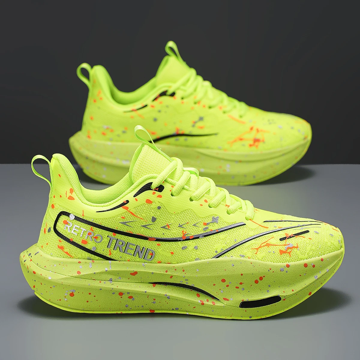 

Marathon Men Running Shoes Sports Carbon Board Air Cushion Breathable Lightweight Men's Comfortable Athletic Nonskid Sneakers 48