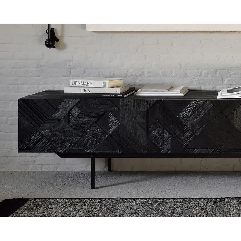 خزانة تلفزيون من الخشب الصلب الاسكندنافي، تخزين شقة صغيرة إيطالية، خزانة تلفزيون فاخرة خفيفة من القرون الوسطى #3