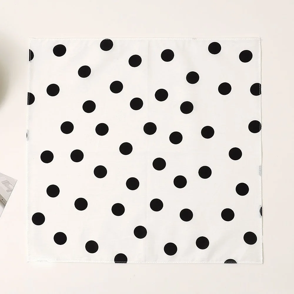 12pcs Vintage Polka Dot Cotton Handkerchiefs, Retro Daily Accessory
