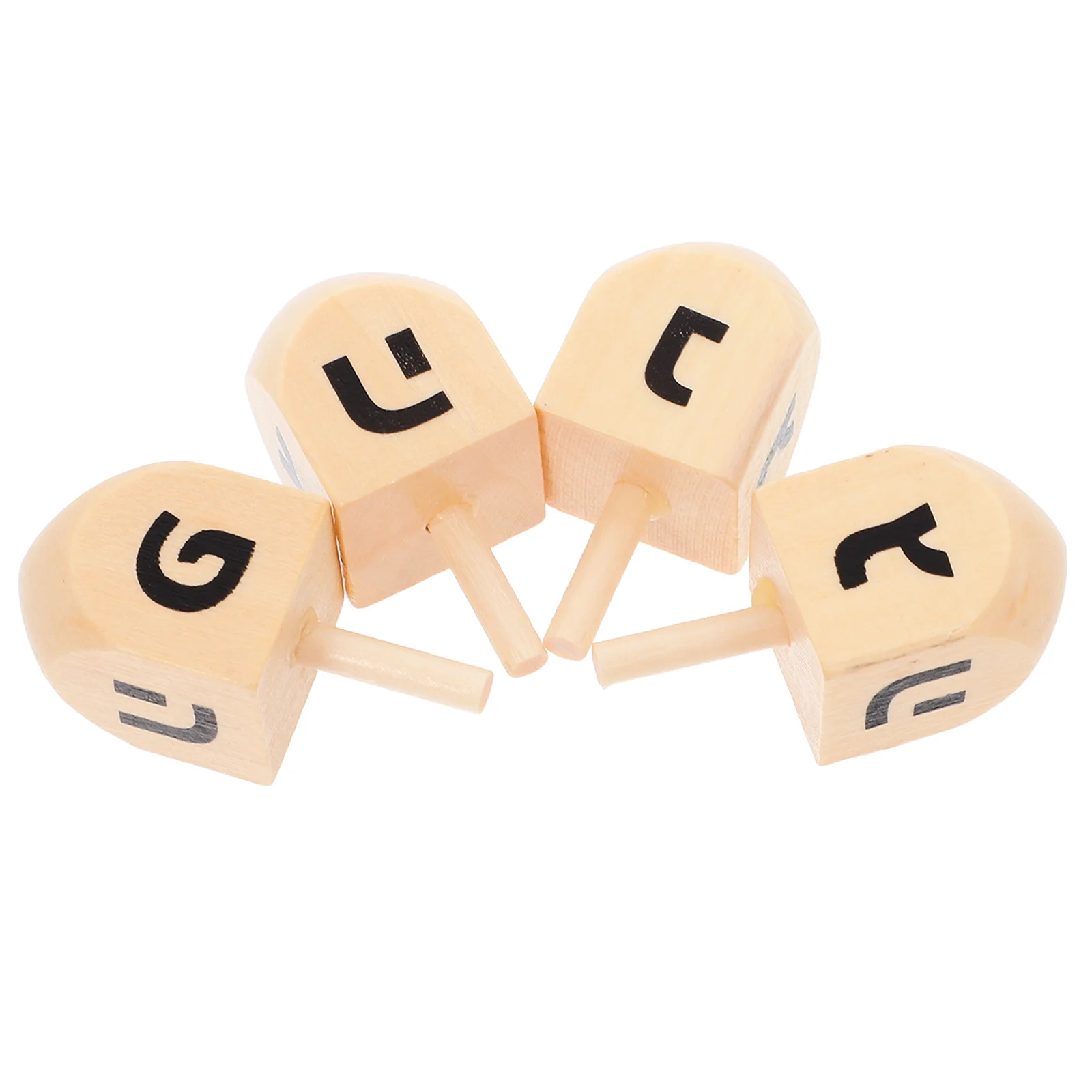 4 Pcs Wooden Spinning Top Dreidels Paint Hanukkah Ceramic Party Favors Forever Tops Bulk Unpainted Gift Felt