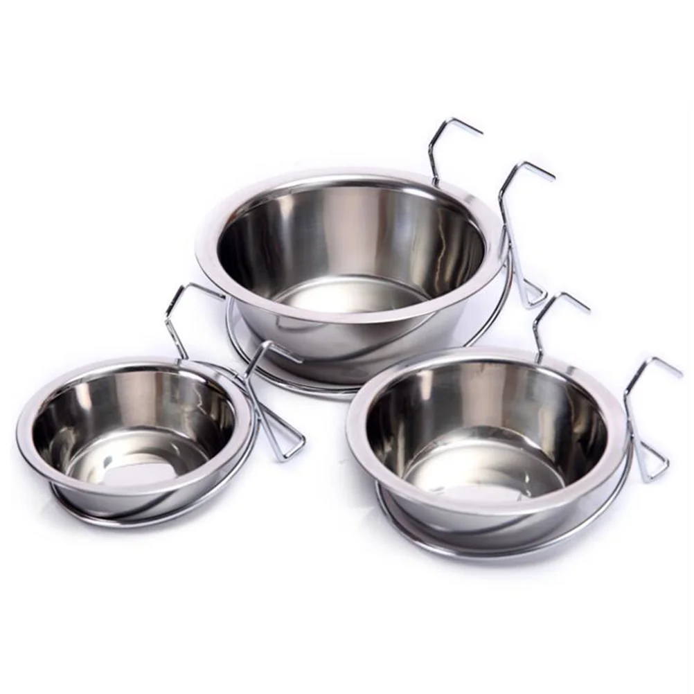

3PCS Stainless Steel Pet Feeding Bowls Hanging Dogs Water Bowls for Pet Bird Coop Dog Cat Rabbit Pet Food Water Bowl