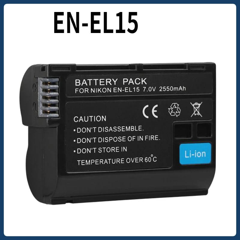 2550mAh 7V New Digital Camera Battery ENEL15 EN-EL15 Rechargeable Battery for Nikon DSLR D500 D750 D7100 D7000 D800 D800E Camera