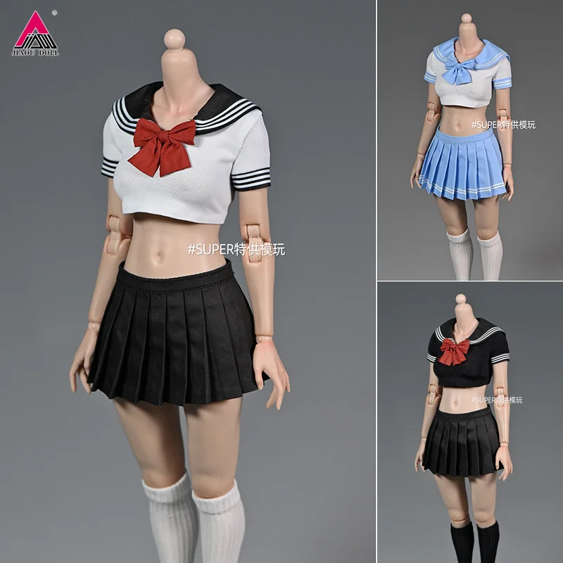 Customized 1/6 Scale Short Uniform School Girl Pleated Skirt Clothes Model Fit 12'' worldbox soldier Action Figure Body Dolls