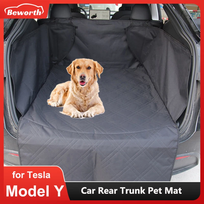 Rear Trunk Pet Mat for Tesla Model Y HW4.0 2024 23 Dog Seat Cover Fabric Oxford Waterproof Pad Bed Interior Protect Accessories