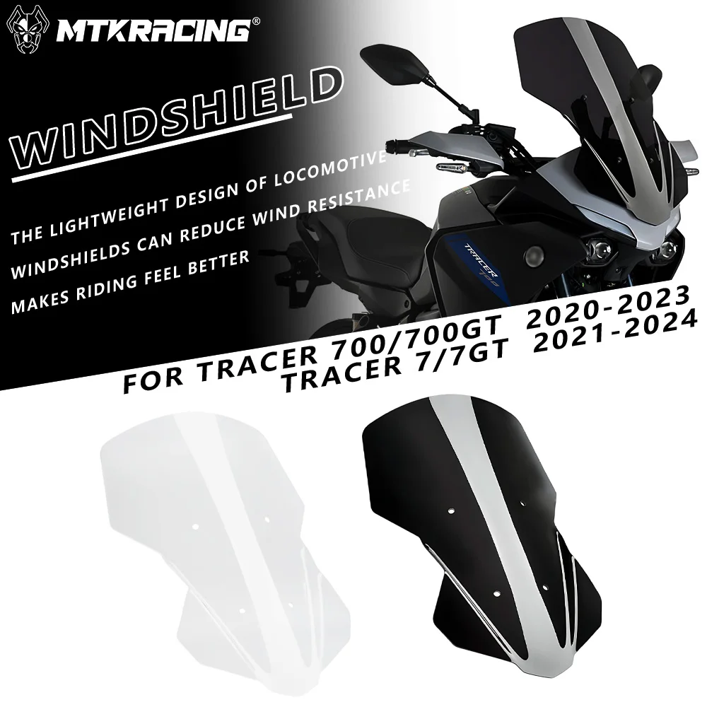 MTKRACING Windshield For YAMAHA TRACER 700 /GT Motorcycle Parts Front Windshield Acrylic Wind Shield Screen Deflectors