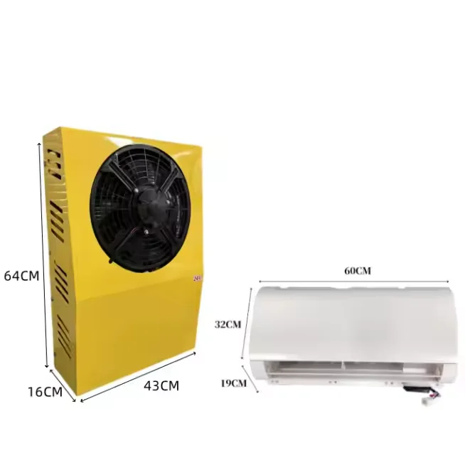 مكيف هواء شاحنة 24 فولت 9600 وحدة حرارية بريطانية 12 فولت وحدة كابينة السيارة 5 كيلو وات قوة جديدة R-134a مروحة تبريد نوع التيار المتناوب لحافلة RV قافلة الهواء #2