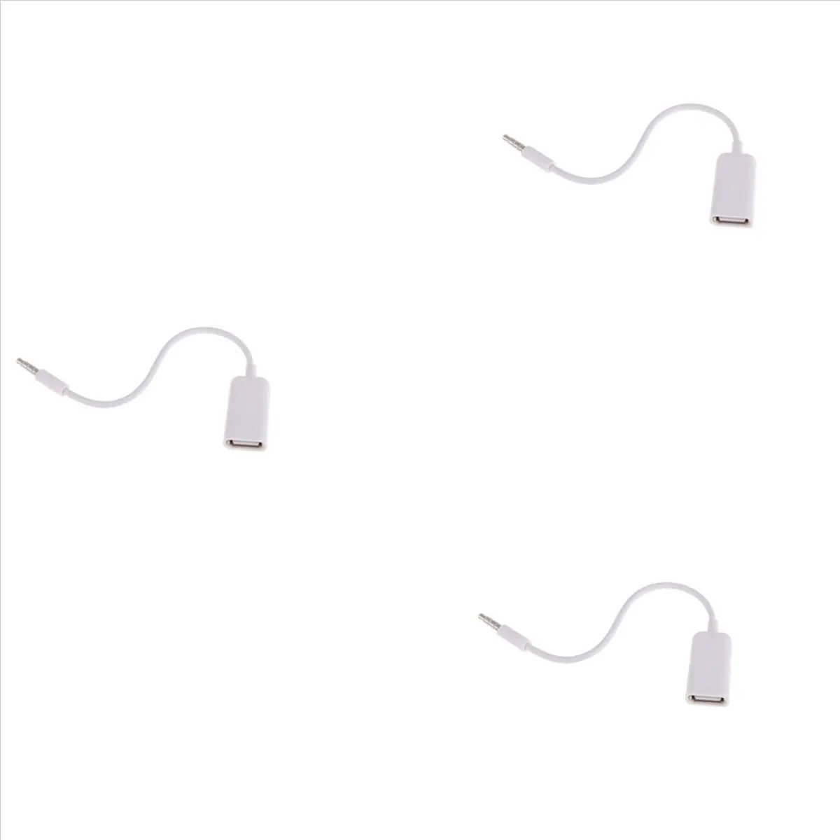 【lucky】 3X USB Female to AUX 3.5mm Male Jack Plug Audio Converter Adapter Data Cable