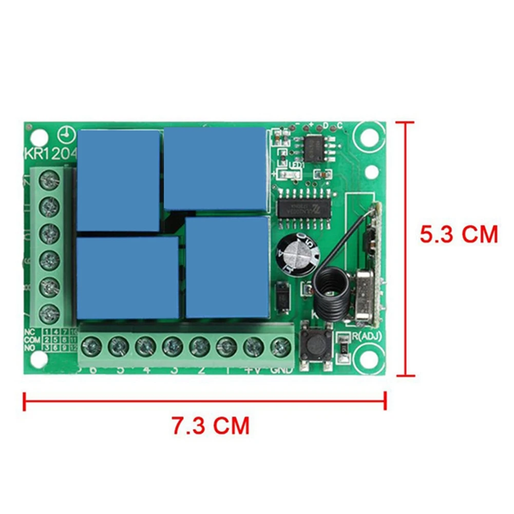 

Стабильный 2-канальный беспроводной радиочастотный модуль дистанционного управления 12В DC (4 канала) с приемником и передатчиком для гаражных ворот/ламп