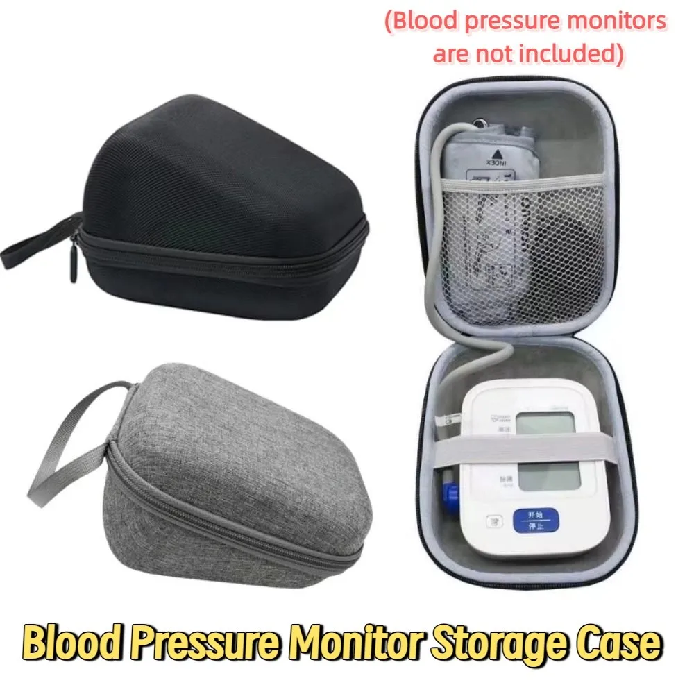 

Shockproof Blood Pressure Monitor Storage Case Hard Shell Triangle Sphygmomanometer Protective Bag Portable with Handle
