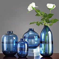 Glass Vase Transparent Glass Hydroponics Flower Arrangement Accessories Flower Vase Home Accessories Decoration Vases Decor