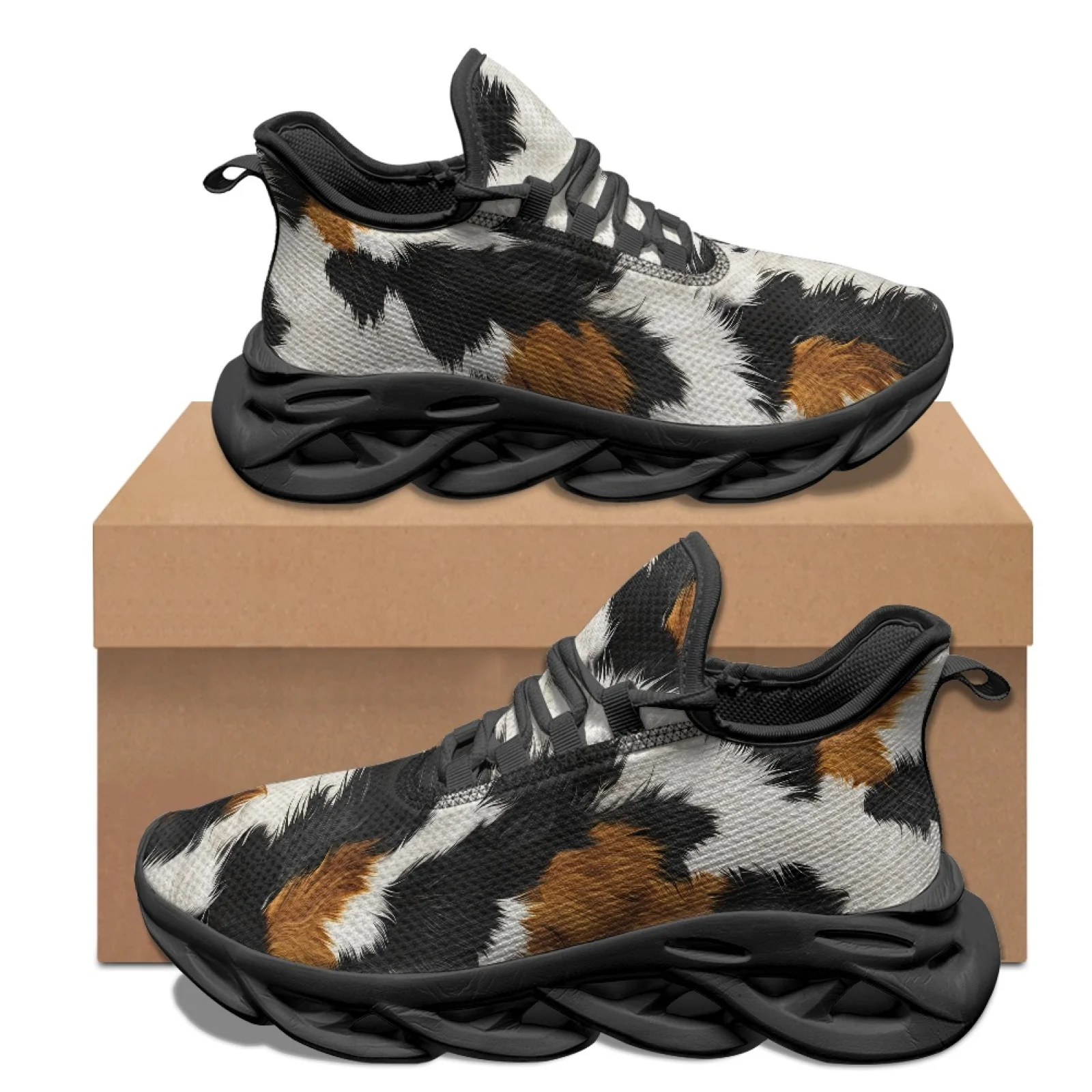 PENSTROLL PENSTROLL Cowhide Pattern Comfortable Men's Trail Running Shoes for Walking Mesh & EVA 2026 New Fall Fashion Youth