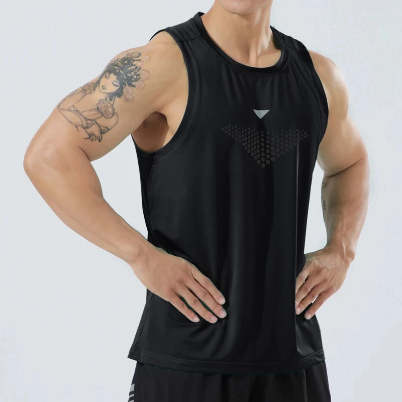 Simple Inverted Triangle Graphic Tank Tops For Men Fashion Summer Sleeveless 3D Printed Fitness Vest Cool Streetwear Sports Tees