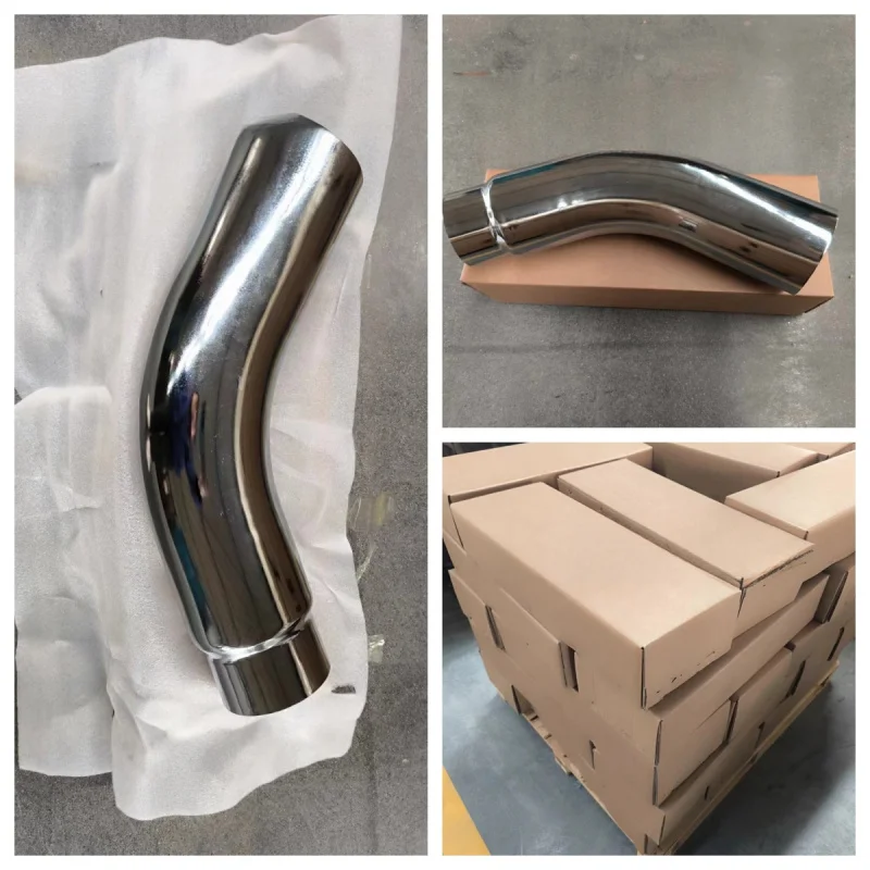 High Quality Polished Black Exhaust Elbow Pipe 4 5 Inch Inner Diameter 5 6 8 Inch Outer Diameter 23 Inch Total Length