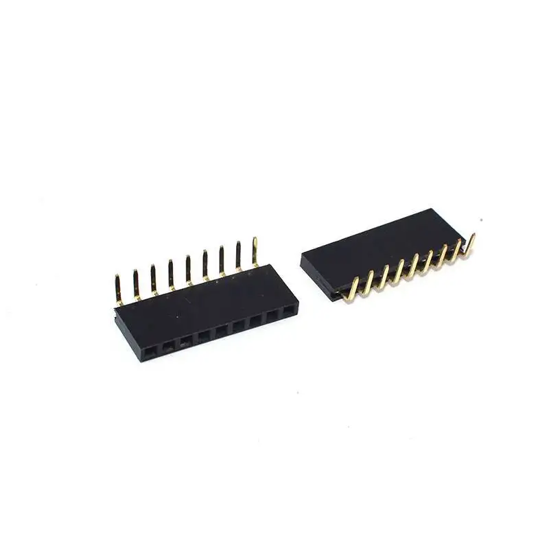 5~10~20 Stück 2,54 mm Rastermaß Einreihiger Buchsenstecker mit gebogenen Stiften, 90 Grad horizontal 1*2P 3P 4P 5P 6P 8P 1X40p – Detail 5