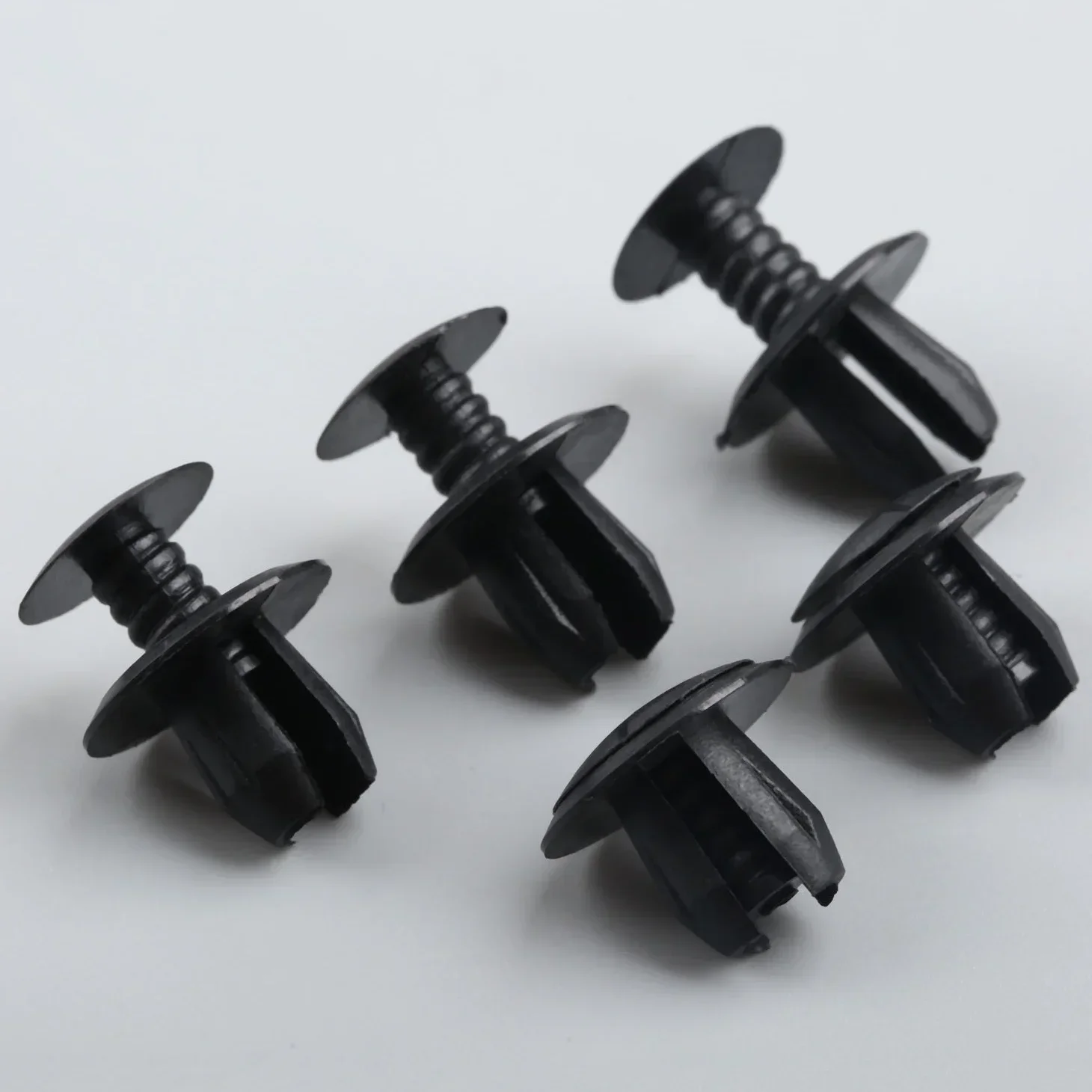 50Pcs Auto Fastener Trim Panel Lining Clips Car Black Plastic Rivets Fit 9mm Hole for T4 T5 Transporter Eurovan