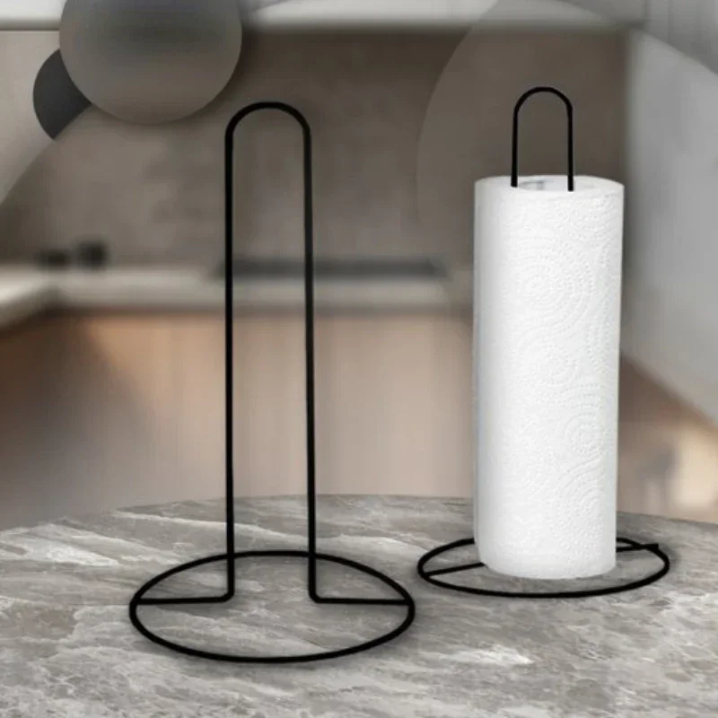 Stainless Steel Kitchen Roll Paper Towel Holder Bathroom Tissue Stand Silver Napkins Rack Home Kitchen Storage Accessories