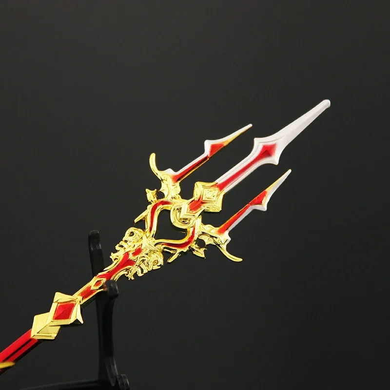 Anime Armas Periféricas Brinquedos, Shi Yi Guerra, Arma Halberd, Zinc Alloy Espada Modelo, Mundo Perfeito, Presente Ornamento, 22 centímetros