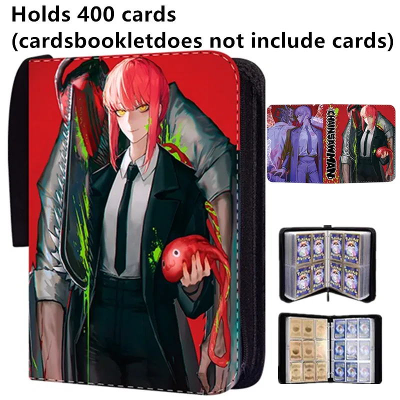 400/900pcs Chainsaw Man Card Album Book Folder 4/9 Card Slots Collections  Zipper Double Pocket Zipper Card Binder Holder - AliExpress 26